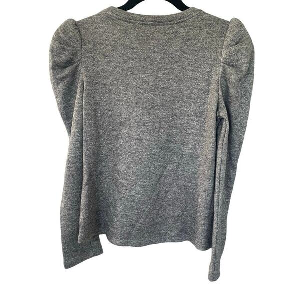 NWT Les Serein Puff Sleeve Long Sleeve Top Soft Gray Size XSmall - Picture 2 of 7
